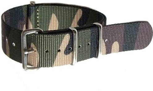 NATO-Style Camouflage Nylon Strap with Stainless Steel Buckles NATO-C1-SS-0001