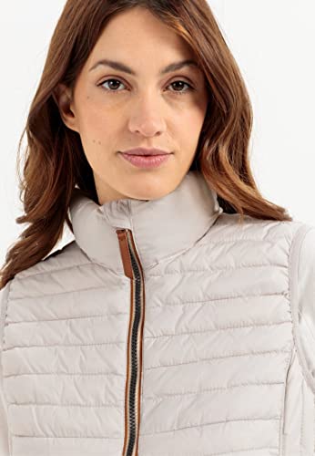 camel active Damen kurze leichte Steppweste mit elastischen Bündchen Weiß, womenswear-40