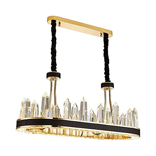 ZCYOU Candelabro de Cristal, lámpara Colgante E14 de Vidrio, lámparas Colgantes de Techo con diseño LED Creativo Europeo y Americano, Altura Ajustable para Dormitorio, Comedor, Sala de Estar