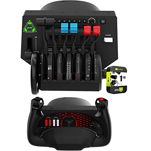 Honeycomb Aeronautical HC003042 Bravo Gaming/Simulation Throttle Quadrant Bundle with Aeronautical Alpha Flight Controls Gaming/Simulation Yoke and 1 YR CPS Enhanced Protection Pack