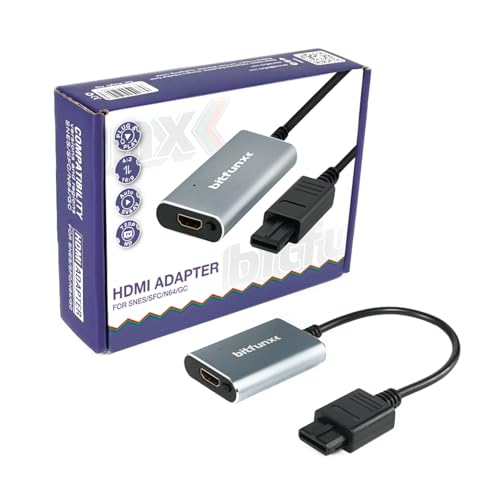 Image of BITFUNX N64 /NGC /SFC /SNES HDMI Adapter - Supports Auto SV & AV and 16:9 /4:3 Switch, Plug & Play Video Game Adapter with No Lag, HD Converter for N64 /NGC /SFC /SNES Console