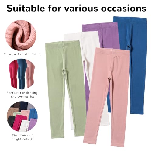 12 Pack Girls Dance Leggings for Toddler High Waisted Pants Kids Soft School Wearing3