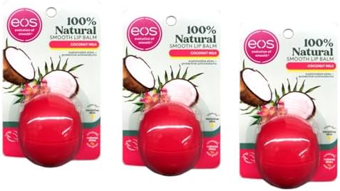 EOS Super Soft Shea Lip Balm, Coconut Milk 0.25 oz (Pack of 3)