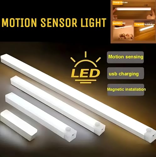 Image of PSP 2Watt Dim Motion Sensor LED Light | 1Y Warranty | Rechargeable with Type-C Port | Magnetic Mounts (Cool White - 30CM)