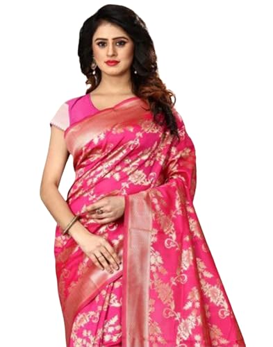SIRIL Women's Banarasi Soft Art Silk Jacquard Saree With Unstitched Blouse Piece