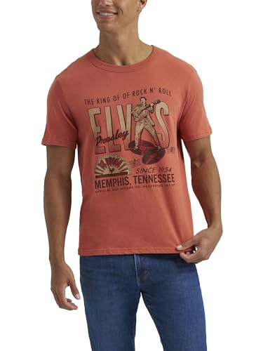 Lee Mens Jukebox Favorites Graphic Tees Elvis Red Medium
