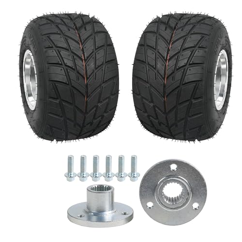 2-Pack 11x7.10-5 Rain Tires with Aluminum Rims & 23T Rear