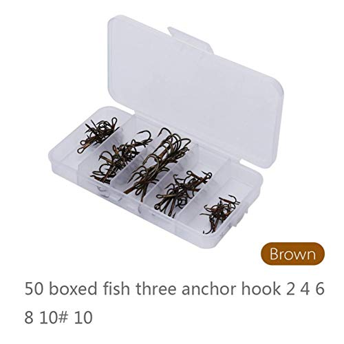 Nimoa 50pcs Fishing Hook, Triplet Treble Bend - Image 3