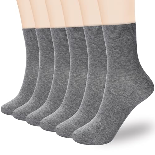 Image of Corlap Women's Thin Above Ankle Socks - 6Pairs Cotton Casual Bootie Dress Crew Socks