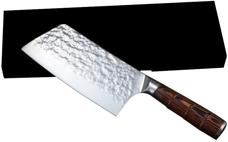 MAYiT Meat Cleaver Knife, 7inch Stainless Steel Kitchen Knife Chef Knives Meat Cleaver Butcher Knife with Color Wood Handle