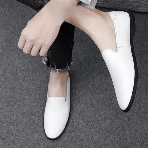 Men Dress Oxford Pu Leather Business Slip-on Breathable Non Slip Low Top Block Heel Anti-Slip Working3