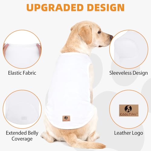 T-shirt en coton de qualité pour chien de grande taille blanc et noir Kooltail - 4