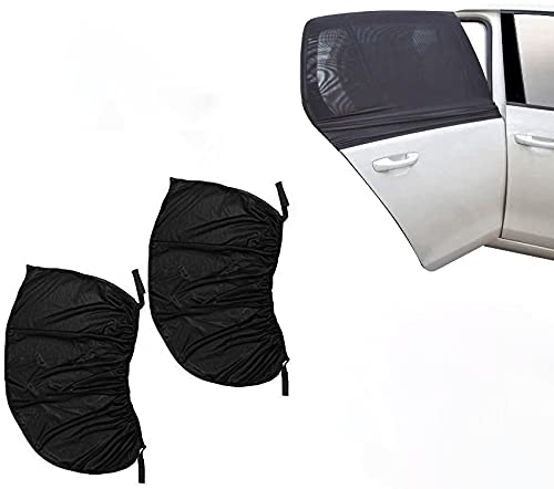 TIANRUIDA Universal Pair of Car Window Shade for Sun Fit Adjustable Sun Shade Breathable Mesh Car Curtains ​Window Net Car Rear Door Outdoor Camping Netting (XL)