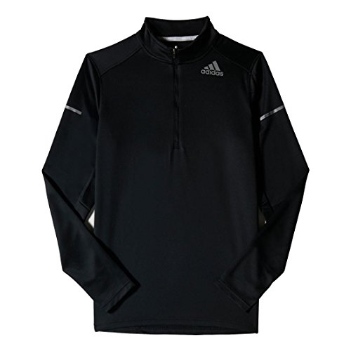 adidas Performance Men's Sequencials Money Long-Sleeve Half-Zip Tee, Small, Black