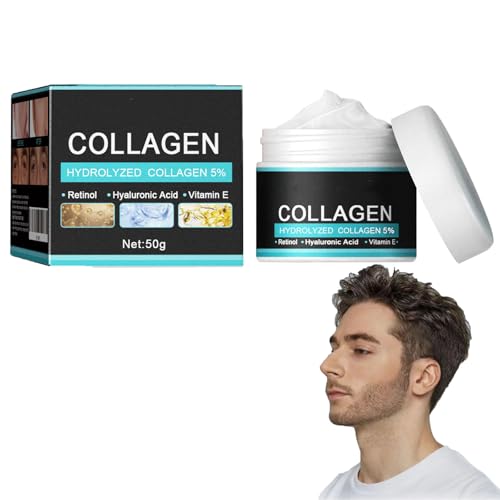 Crème anti-âge anti-rides au collagène pour hommes, crème hydratante pour le visage, lotion raffermissante et raffermissante pour la peau, hydratant pour le visage pour hommes avec collagène (1pcs)