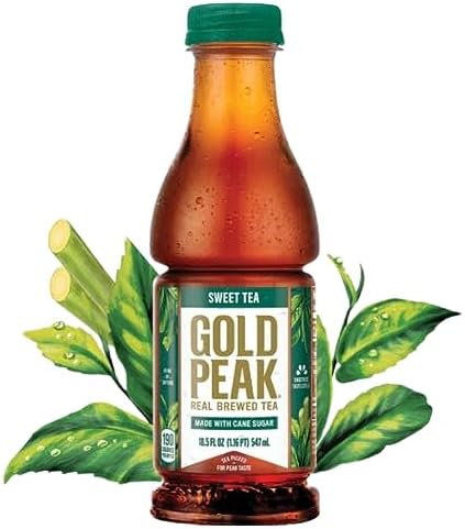 Gold Peak 18.5 Ounce 12 Pack Tea Bundled by Louisiana Pantry (Sweet Black)