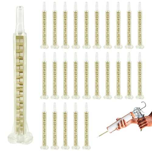 MIPIACE 50 Piezas de Boquilla de Mezcla Estática Boquillas de Mezcla Epoxi Boquilla Mezclador Estático AB Boquillas Mezclar Aplicador de Pistola para Pistola de Pegamento AB(Oro)