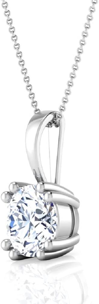 1 CT Round Colorless Moissanite Engagement Pendant, Wedding Bridal Pendant, Eternity Sterling Silver Solid Diamond Solitaire -Prong Anniversary Promise Gift for Her
