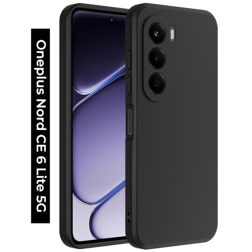 Image of A rtistque Back Cover Case for OnePlus Nord CE 6 Lite 5G with Camera Protection | Shockproof TPU|Stylish Protective Design|Slim Fit|Ultra Matte| Back Cover - Black