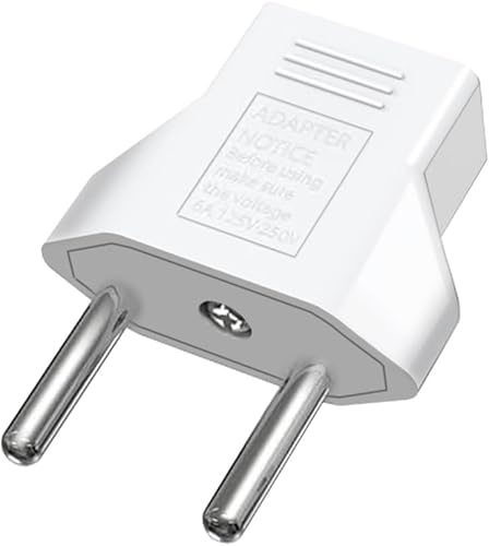 Miniatura 5 de (blanco-2 piezas) Enchufe de la UE a enchufe de viaje de enchufe de EE. UU., Enchufe de pin redondo europeo a enchufe de viaje de EE. UU.Japón,