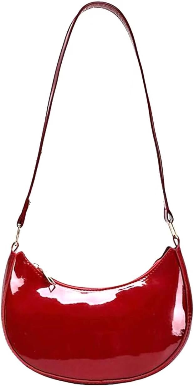 Patent Leather Evening Purse Shiny Clutch MINI Hobos Armpit Shoulder Bag