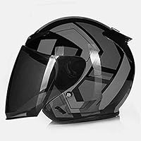 Casco XXL-Nero Opaco))Casco da motociclista retrò, casco da moto, scooter, vintage, mezza