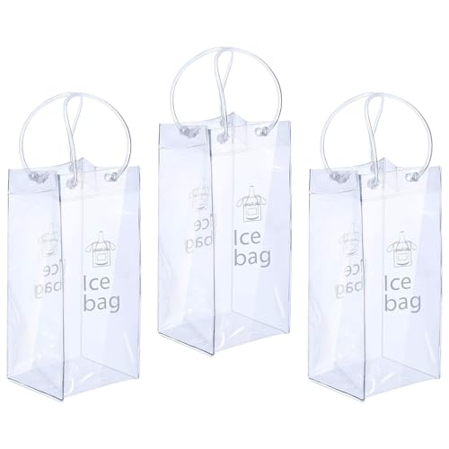 omiinitio Bolsa de enfriamiento de vino transparente de 3 piezas con enfriador de hielo portátil reforzado para picnics champán bolsa de hielo con