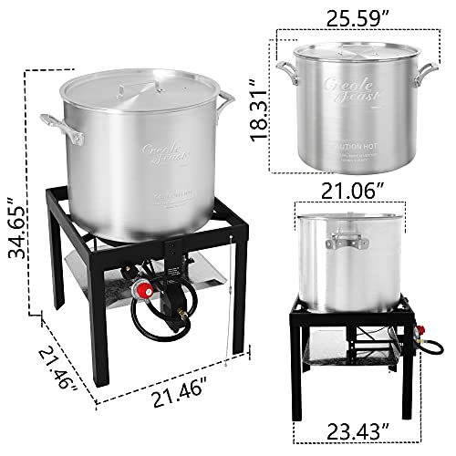 image for Creole Feast SBK1001 Seafood Boiling Kit with Strainer, Outdoor Alumin