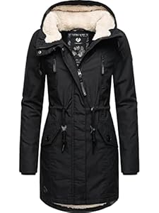 Ragwear Elsie manteau d'hiver pour dame avec capuche Noir22 XL