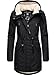 Produktbild Ragwear Damen Mantel Lange warme Winterjacke mit Teddyfell-Kapuze Elsie Intl Black22 Gr. XS