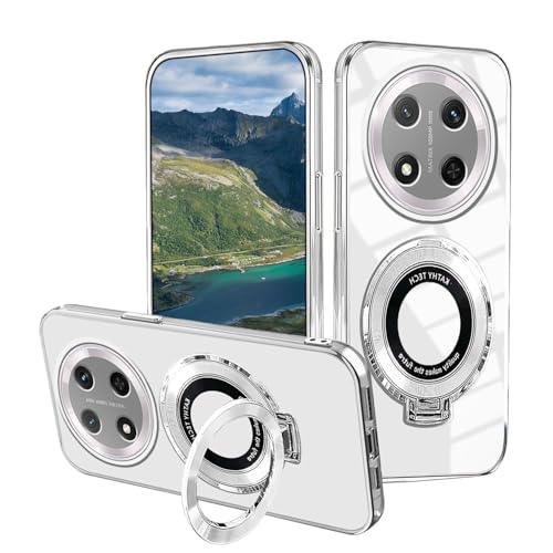 Accessoires Honor X9c coque transparente antichoc silicone avec support argent