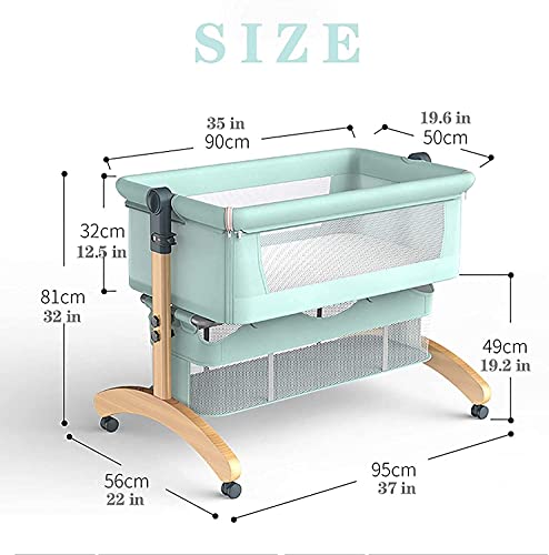 Berço de cabeceira portátil berço dobrável dorminhoco para bebê na cama 0-24 meses Inclui estojo de