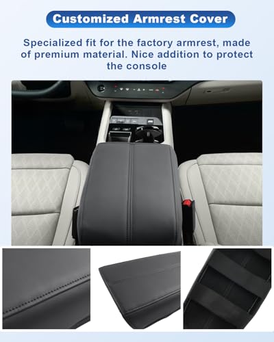 Image of CDEFG for 2025 2026 Nissan Murano Accessories Center Console Cover, for 2025 2026 Nissan Murano Armrest Cover Middle Console Pad Arm Rest Cushion Leather Cover