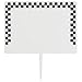 HUBERT Deli Spear Tags with Black Checked Border White Plastic - 2 1/2