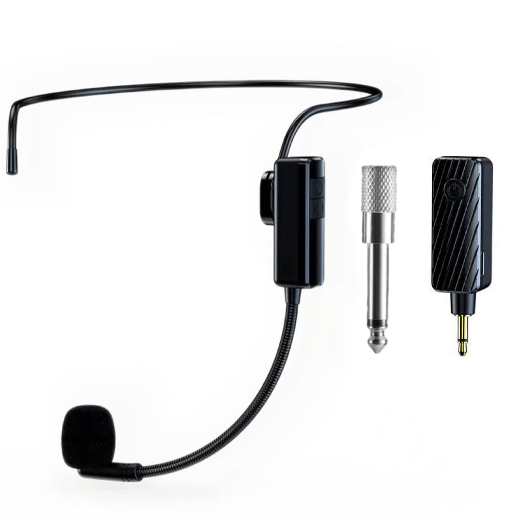 Head Microphone Wireless, Head Sets with Microphones, Bluetooth Headset Mic Ideal for Speakers PA System Voice Amplifier Wireless Microphone for Teacher, Tour Guides, Fitness Instructor