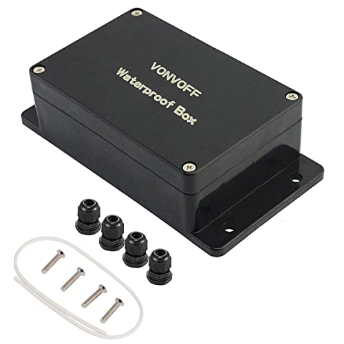 Vonvoff Electrical Box, Universal Junction Box,Dustproof Waterproof Ip65 Abs Plastic Box,With Fixed Hole And 4Pcs X M16 Cable Gland,7.8" X 4.7" X 2.9"/200 X 120 X 75Mm,Black… #TOP25