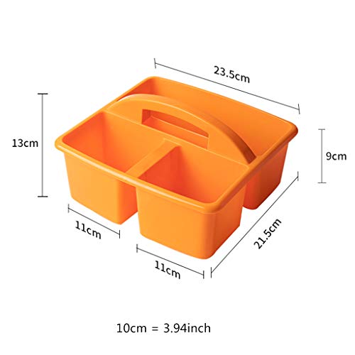 Image of Portable 3 Compartments Storage with Carrying Handle Plastic Divided Basket Bin Box Multiuse Arts Crafts Caddies