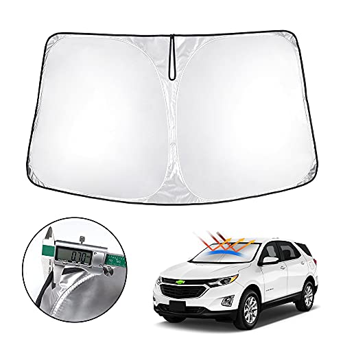 T TGBROS Windshield Sunshade for Chevrolet Chevy Equinox 2018 2019 2020 2021 Window Sun Shade Foldable Sun Shield Upgrade Reflective Polyester Cover Block Heat and Sun