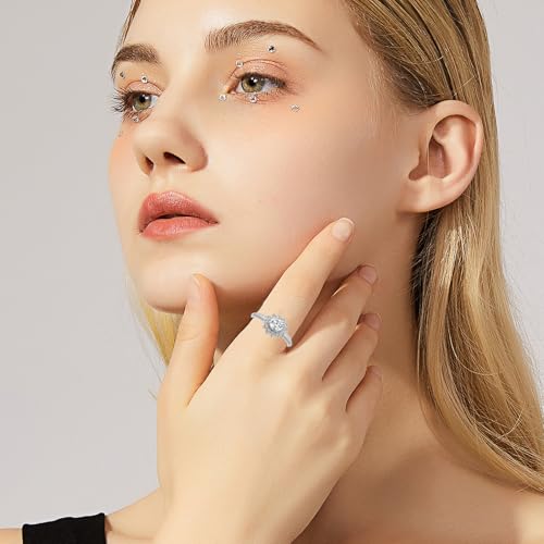 PELOVNY Moissanite Rings for Women 925 Sterling Silver Custom Promise Engagement Wedding Ring Jewelry Gifts for Wife Fiancee4