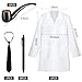Mepase 5 Pcs Halloween Professor Costume Scientist Doctor Accessories Adult Men with White Lab Coat Fake Pipe Tie Pens