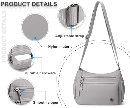 Image of Pealwel Casual Crossbody Bag with Anti Theft Pocket - Women Lightweight Water-Resistant Purse Bag