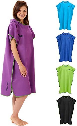 Poncho kąpielowe damskie i męskie  lekkie i kompaktowe  ponczo do surfingu, ręcznik poncho  ponczo plażowe z mikrofibry  rozmiar M, niebieski - zielony