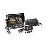 Elinz Caravan Reversing Rearview CCD Camera Monitor 5" System Kit 12V 24V with Mic, 4PIN, 600 TVL, 2 AV Inputs, Distance Gridline, IR LED Night Vision, 90 Deg View, 2 Yr Warranty
