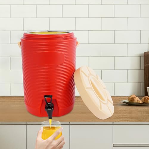 ROGONPDK Calentador de cubo aislado de 17 litros con tapa, recipiente aislante de acero inoxidable con grifo, dispensador de bebidas calientes y frías, recipiente térmico, dispensador de bebidas, para - imagen 8