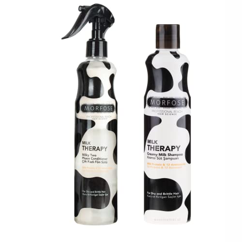 Morfose Professional Milk Therapy Creamy Hair Shampoo And Conditioner Set For Dry, Damaged, Or Brittle Strands, Repairs And Protects, Fuller, Healthier, Eliminates Dryness, Damage, And Split Ends #TOP14
