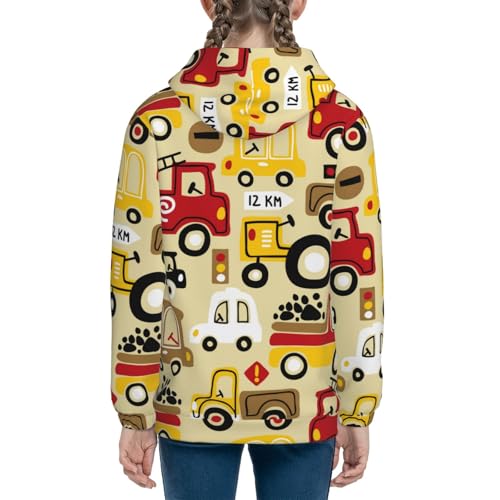 Vehicles Kids Pullover Hoodies Boys Sweatshirts Girls Athletic Clothes with Pocket4
