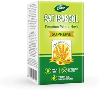 Dabur Sat Isabgol (Psyllium Husk) - 50g | Rich in Fiber | Provides Effective Relief from Constipation & Bloating | Promotes Bowel Health | Non-Habit Forming | 100% Ayurvedic