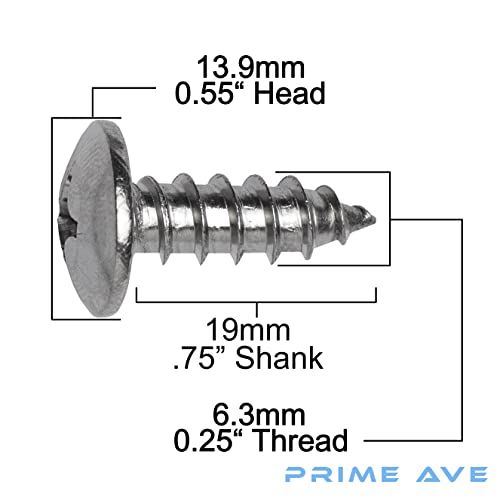 Prime Ave Stainless Steel License Plate Screws Compatible With Audi A3 A4 A5 A6 A7 A8 S3 S4 S5 S6 S7 S8 Rs3 Rs4 Rs5 Rs6 Rs7 Q3 Q4 Q5 Q7 Q8 Sq5 Sq7 Sq8 Rs Q8 Tt Tts Tt Rs R8 E-Tron (Standard Length) #TOP3