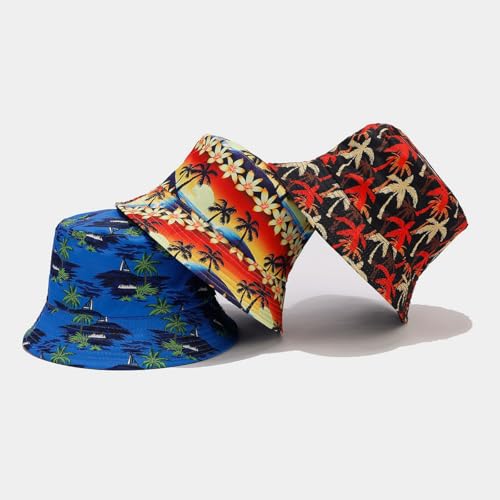Image of Quanhaigou Bucket Hat for Men Women,Packable Reversible Printed Sun Hats,Fisherman Outdoor Summer Travel Hiking Beach Caps