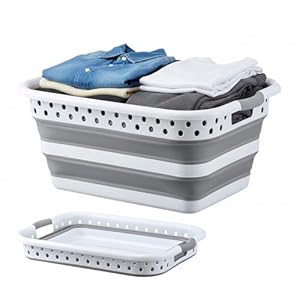Monozuki Collapsible Plastic Laundry Basket 11.1 gallon(42L) Eco-recycled material – Foldable Pop Up Storage Container/Organizer – Space Saving Hamper/Basket BPA Free